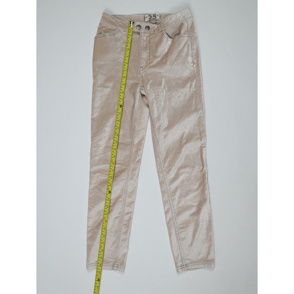 Free People Sweet Jane Velvet Pants 25 Champagne Straight Leg Boho Glam - Picture 8 of 13